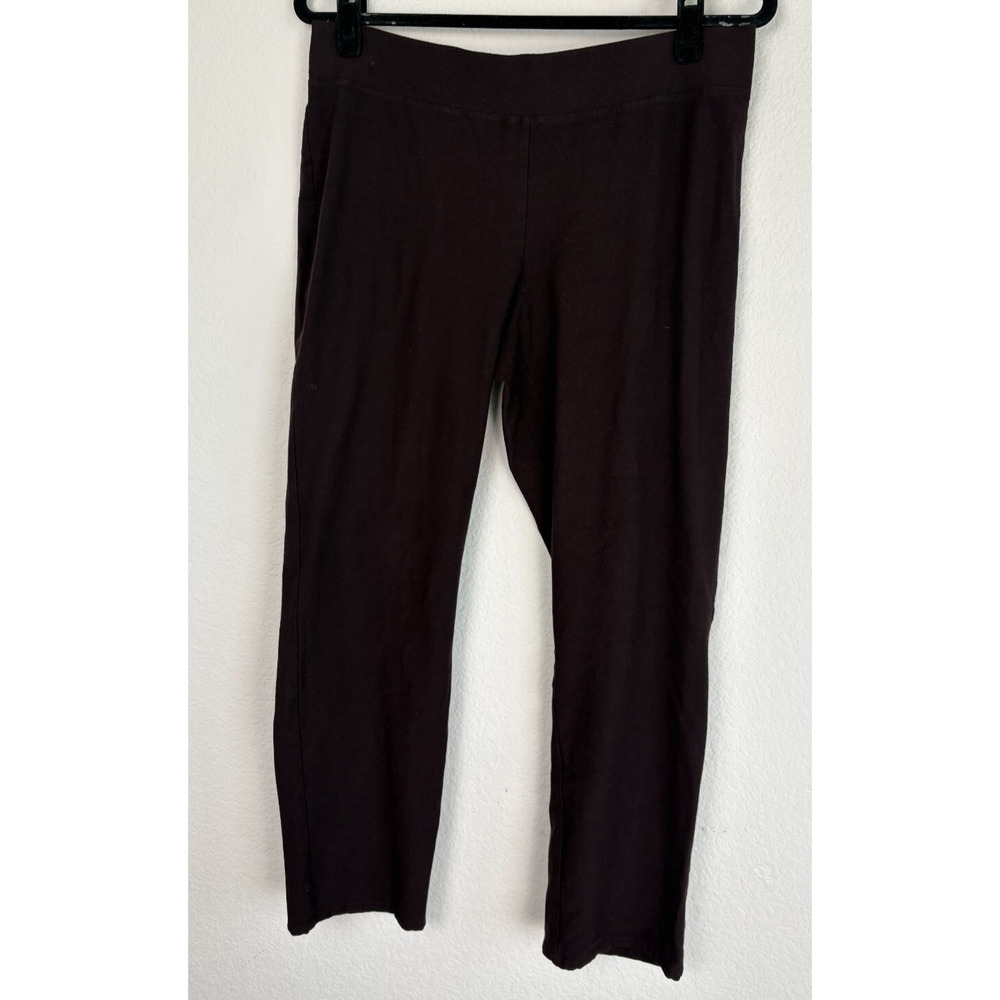 Eileen Fisher Womens Sz M Pull on Elastic Waist Brown Stretch Pants Casual Comfy